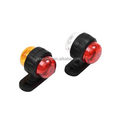 China Stainless Steel + PC Dual 24V Side Beacon Light For Truck Trailer Turn Signal Lamp Amber Blue Green White Red Dynamic Lights Clearance Tractor LED for sale