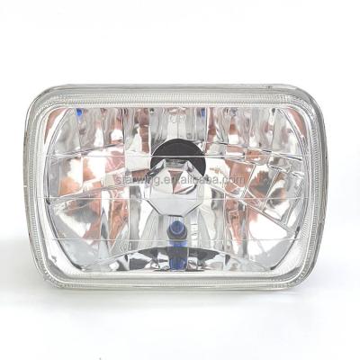 China Auto Factory Directly High Quality 7 Inch Square Crystal Type Halogen Semi Sealed Beam With H4 /T10 Bulb Used Truck Headlamp for sale