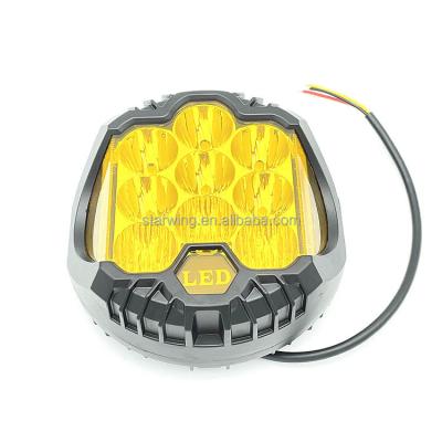 China With New Arrival Yellow/White DRL 7 Inch Round Design For Jeep Wrangler LED Work Color 75W Round Light Trucks Double Off Road LED Car Light for sale