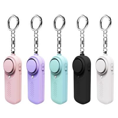 China Main Chain Self Defense Alarm Backup Reminder 140db Battery Bass Key Chain Security Defense Led Security Personal Alarm Key Chain For Women for sale