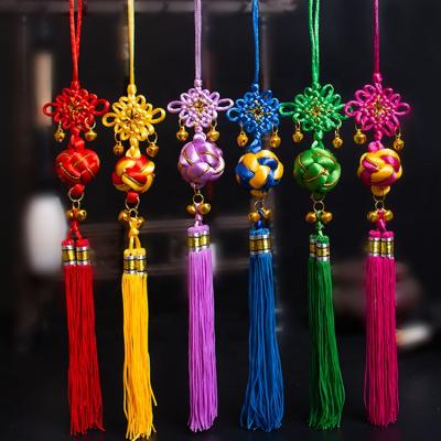 China Small Chinese Style Mobile Phone Color Ball Lucky Chinese Knot Decorative Pendant Gift for sale