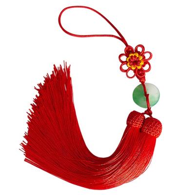 China Mobile Phone Jade Double Spike Color Chinese Knot Decorative Wind Pendant Chinese National Gift for sale