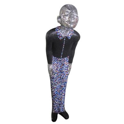 China Modern Flooring Pop Art Mosaic Design Fiberglass Man Statue for sale