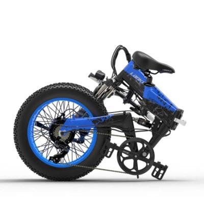 China LANKElLEISI X3000PLUS 20 inch e-bike lithium battery motor E-BIKE motor Luxury electric foldable fat tire men 48v 1000W for sale