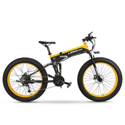 China 1000w ebike 26 inch 6061 aluminum alloy full suspension folding frame mountain standard LANKELEISI T750Plus electric e-bike for sale