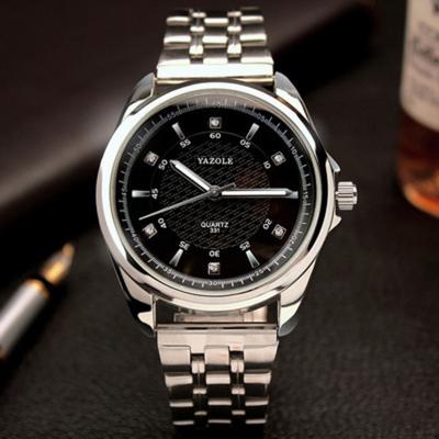 China Luminous top famous brand luxury steel belt men's wristwatch Yazole clock quartz business quartz watch Relogio Masculino male watch for sale