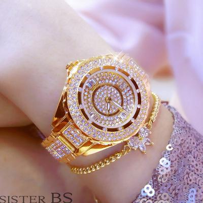 China BS Diamond Women Watches Gold Quartz Female Ladies Wristwatches Waterproof Stainless Steel Top Clock Female Relogio Relogio Christmas for sale