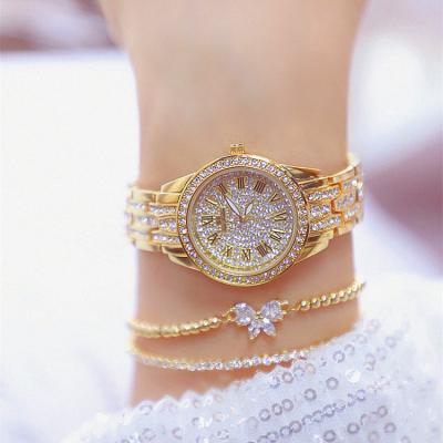 China Fashion BS Women Waterproof Bracelet Watches Stainless Steel Rhinestone Crystal Ladies Quartz Watch Women Dress Clock Watch Woman reloj for sale