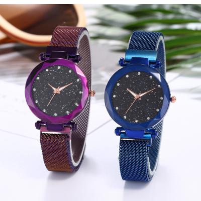 China Fashionable Quartz Watch Magnetic Stainless Steel Mesh Band Luxury Quartz Wristwatch Diamond Wristwatches Relogio Feminino Starry Sky Watch Women's Watch for sale