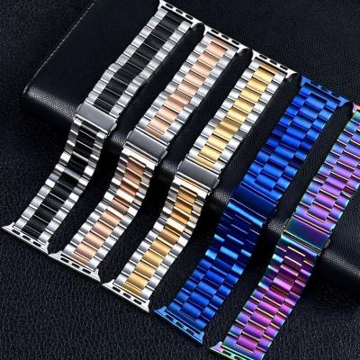 China Stainless Steel Metal Watch Band Band For Apple Watch Changeable Strap Stainless Steel Customized For Men's Popula Luxury Dress for sale