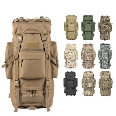 China Strong And Durable Hiking Mountain Walking Bag 70L Tactical Army Molle System Large Capacity Tactical Backpack for sale