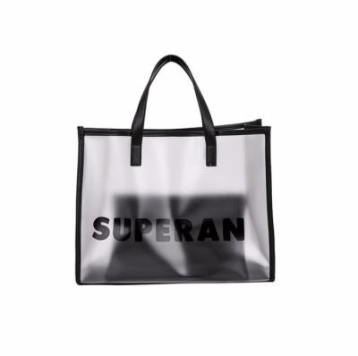 China Tote Bag 2 Sets Freeze PVC With Clear PU Handbag PVC Tote Bag for sale