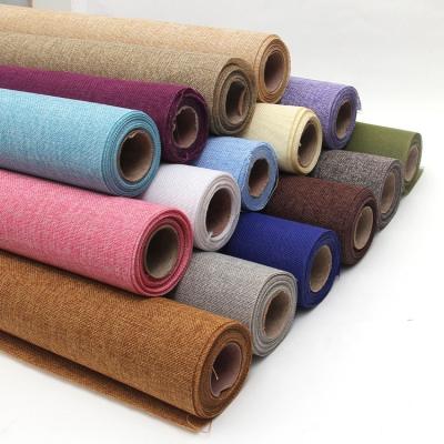 China Decoraiton 50/60CM*5Y Customized Logo Color Hight Quality Linen Fabric Roll For Fower Wrapping Gift Decoraiton Table Decoraiton Material for sale