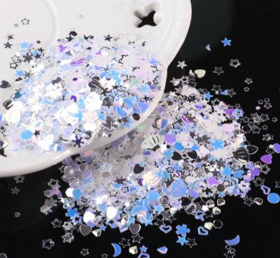 China Exclusive Poly Mud Design Chunky Bling Bling Holographic Mix Star Moon Heart Shell Glitter For Decoration for sale