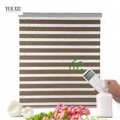 China 100% Motorized Roller Shade Polyester Zebra Shades Blinds Fabric White Zebra Blind With Various Size for sale