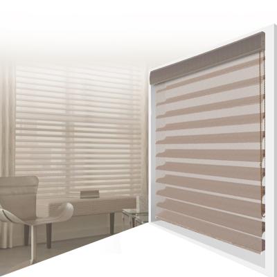 China Shangri-La Flame Retardant Pure Shades Modern Home Design Triple Layers Roller Blinds for sale