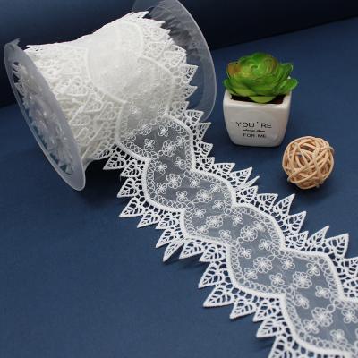 China OEKO Standard Water Soluble Lace White Embroidery Balances Lace Chemical Balance for sale