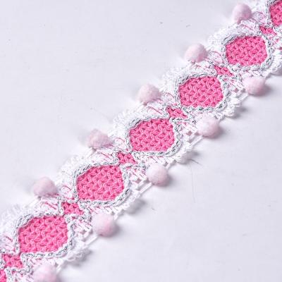 China Viable Pompom Decoration Gimp Braid Crochet Trim Cluny Lace Trim for sale