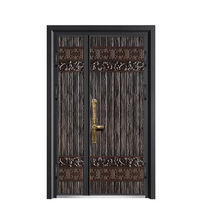 China Bulletproof Security Steel Door And Half Exterior Copper Entry for sale