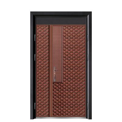 China Basic Track Wrought Iron Bulletproof Entrance Mum And Son Exterior Home Used Steel Door for sale