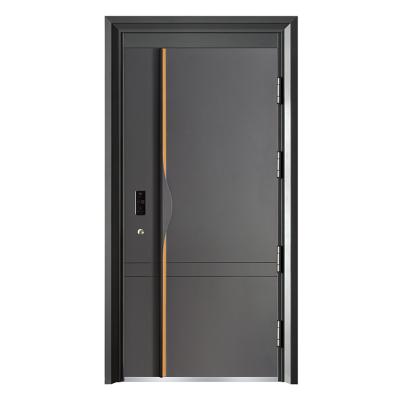 China Bulletproof Single Exterior Swing Main Door Iron Door Price French Doors Black for sale