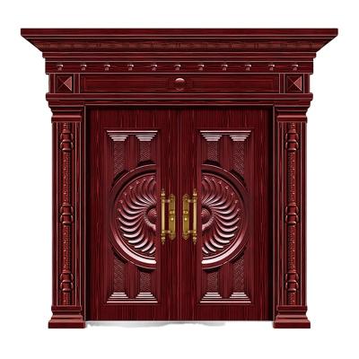 China Bulletproof Metal Home Entry Security Main Gate For Villa Design Luxury Arch Wrought Iron Top Door for sale