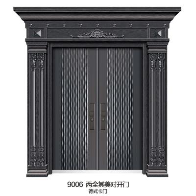 China Bulletproof Front Double Main Front Security Steel Door Main Entry Front Security Steel Door Metal Front Door Copper for sale