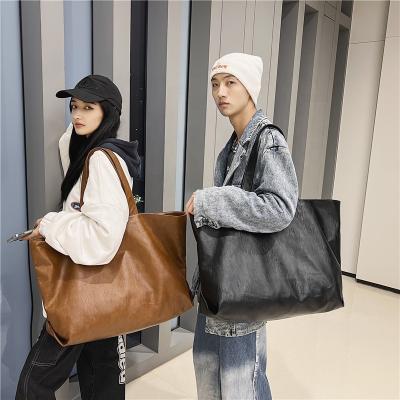 China Luxury Shoulder Messenger Designer PU Compras Wish Water Resistant Leather Black Brown Online Large Shopping Sling Handbag Tote Bag for sale