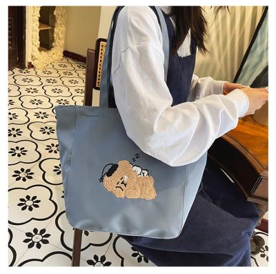 China Portable Fashionable Custom Made Luxury Child Tote Corduroy Animal Canvas Cartoon Little Rabbit Design Shoulder Feminine Tote Bag for sale