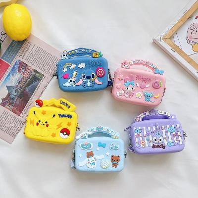 China Colorful Jelly Keychain Makeup Pouch Coin Wallet Anime Children Point Pokemon Pikachu Multifunctional Cute Silicone Cartoon Small Clips Box Bag for sale