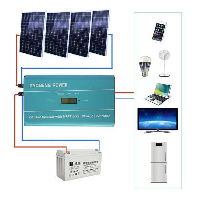 China Solar Panel Home Energy Systems For Residential Indoor Home Use With 12v 24v 1kW Inverter for sale