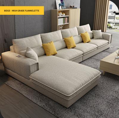 China Simple design contemporary modern large size fabric couch living room U shaped sofa set 7 seater corner sofas for sale