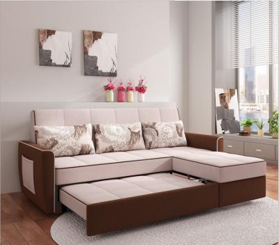 China Custom Folding Adjustable Sofa Sleeping Fabric Double Cover Removable Modern Corner Platform Cover Storage Sofa Bed for sale