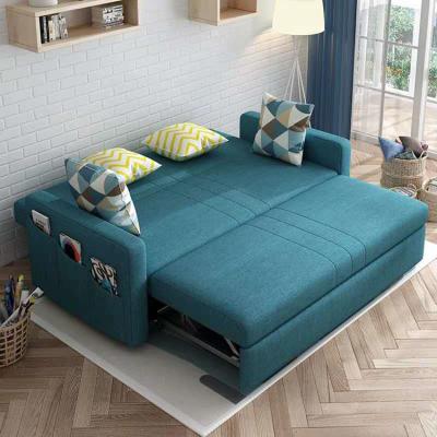 China Modern Furniture Small Sleeper Living Room Foldable Extended Modern Fabric With Folding Bunk Folding Sofa Bed With Storage for sale