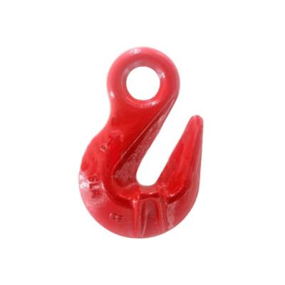 China Heavy Industry Eye Type Grab Hook 80 Grade Alloy Steel Hook With Spray Plastic for sale