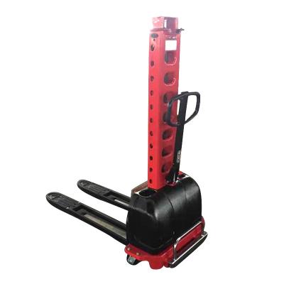 China Portable Self Loading Forklift 500kg Self Loading Stacker Construction Site Electric Pallet Stacker Lifter for sale