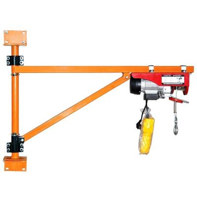 China Mini Portable Wall Mounted Bracket Jib Crane Lifting Electric Transfer Hoist for Lifting Building and Decorating Materials for sale