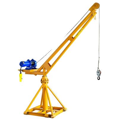 China Crane Outdoor House Construction Industry Gantry Small Mini 360 Degree Portable Materials Lift Monkey Crane For Sale With Electric Crane for sale