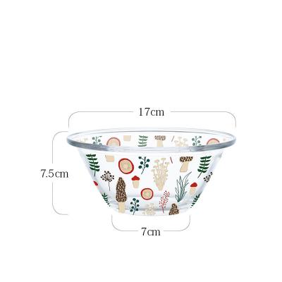 China Microwave Oven Safe High Borosilicate Glass Salad Bowl 5 Pcs Sustainable 2021 Dessert Bowls Glass With Decals for sale