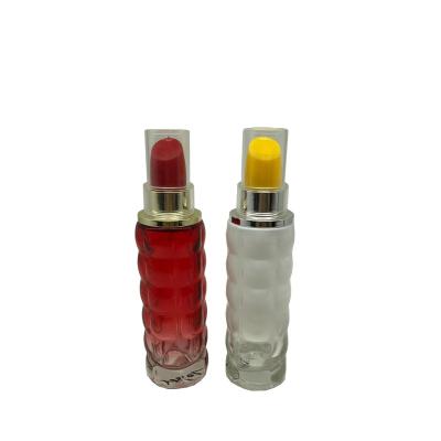 China Personal Care 80ml Glass Cylinder Perfume Bottle With Sexy Lip Cap for sale