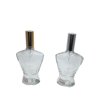 China Personal Care 100ml Man Body Shaped Empty Perfume Glass Bottle for sale