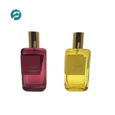 China Personal Care 100ml Brand Perfume Glass Spray Bottle With Aluminum Cap for sale