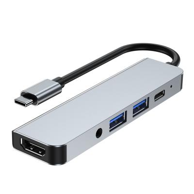 China Muilt Function 5 IN 1 Multi Function USB C Hub HDTV-C to 4K Adapter Docking Station for Macbook for sale