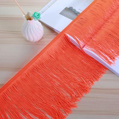 China Wholesale 20CM Eco-friendly Nylon Double Yarn Fringe Trim For Dance Dress for sale