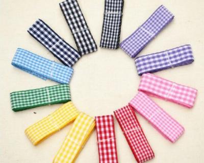 China 2018 High Quality Double Face Plaid Tape Ribbon For DIY Decoration for sale