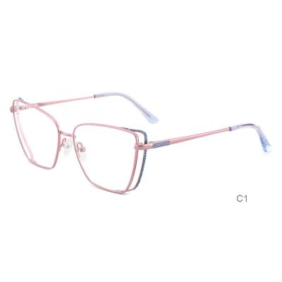 China Other Double Color Shine Design Metal Stainless Steel Optical Frames Glasses for sale