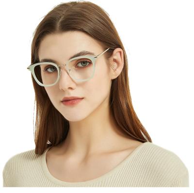 China For Full Rim Acetate Metal Optical Frames Unisex Combined Lens Eyeglasses Fashion 2021 Eyeglass Frame Women Men Vintage Retro Round Acetate Eyewear for sale