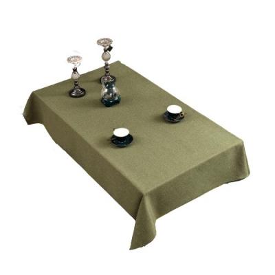 China 90*132inch 229*335cm rectangular fake 190g olive solid color canvas waterproof customization made in china tablecloth for sale