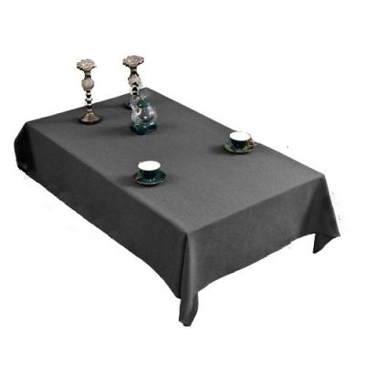 China Customization waterproof faux 190g dark gray solid color rectangular linen tablecloths and napkins 57*118 inch 145*300 cm for sale