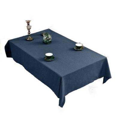 China 190g raincoat customization 55*94 inch 140*240 cm waterproof navy faux solid color linen rectangular tablecloth for sale